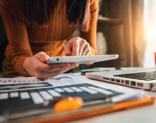 Reviewing data on a tablet